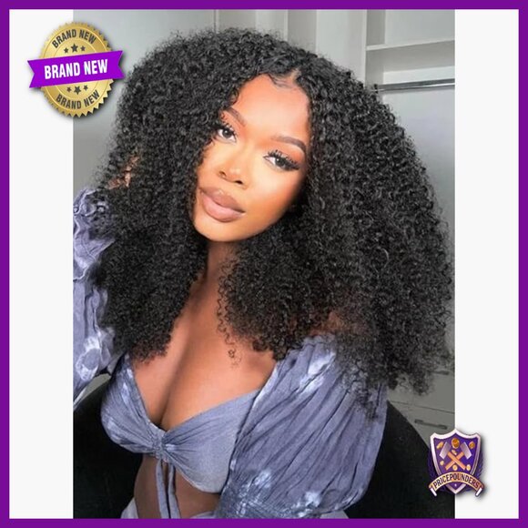 13x6 Lace Front Human Hair Wig, Afro Curly, Pre Plucked, 200% Density main image 7